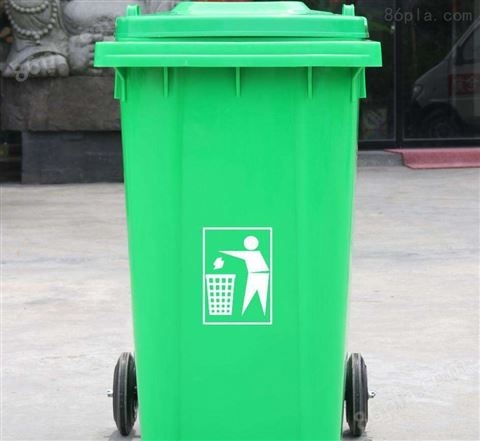 湖南120L户外带轮带盖塑料垃圾桶
